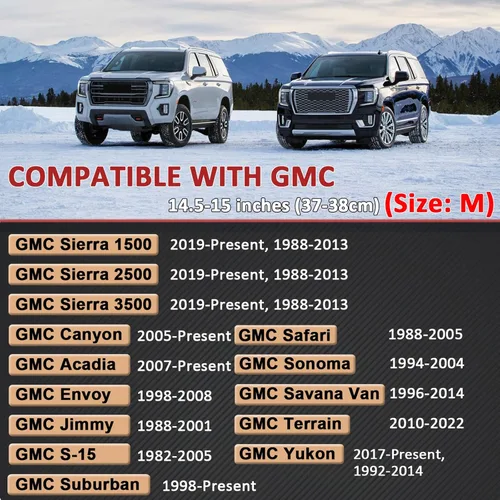 Miniatura 2 de Cubierta de volante GIANT PANDA para GMC Sierra Acadia Terrain Yukon (3D Honeycomb-Negro-Tamaño estándar)