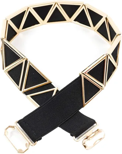 Miniatura 4 de Cinturón elástico ancho para mujer de metal triángulo para vestidos de señoras cinturones elásticos con hebilla de enclavamiento