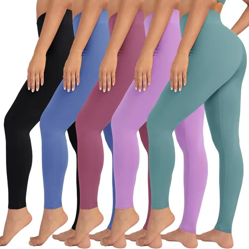 Miniatura 24 de VALANDY Leggings de cintura alta para mujer, elásticos, control de abdomen, entrenamiento, correr, yoga, pantalones, tallas regulares y grandes