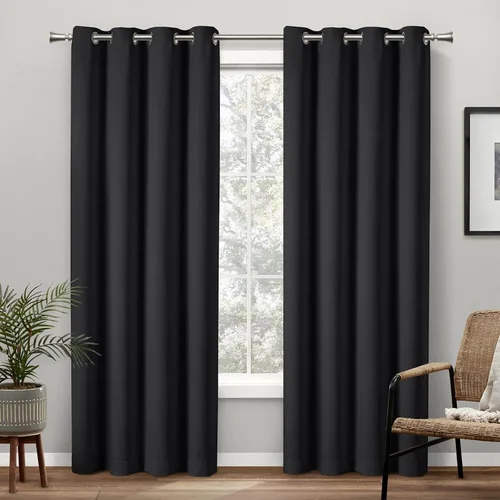 Miniatura 23 de Exclusive Home Curtains - Par de paneles de cortinas, modelo Academy, con ojales para bloqueo total de luz Blanco