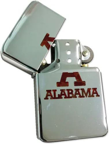 Alabama Camoflauge - Encendedor plateado resistente al viento con tapa abatible recargable con caja de regalo de lata