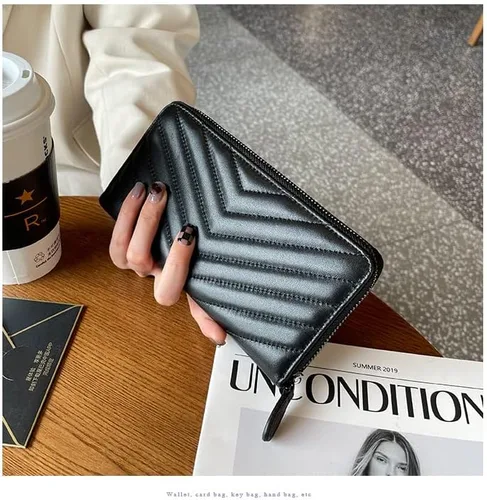 Miniatura 7 de DORISJACKY Cartera de cuero para mujer con bloqueo RFID gran capacidad cremallera alrededor de las bolsas de viaje Cartera RFID