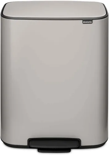 Miniatura 16 de Brabantia Bo Bote de Basura con Pedal Step-On - Cubo Interior de 16 Galones (Gris Concreto Mineral) Bote de Basura para Desechos/Reciclaje, Mineral