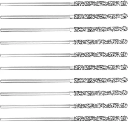 Miniatura 5 de Auniwaig Brocas de torsión de diamante de 0,03 pulgadas, acero de alta velocidad HSS de 0.031 in, para piedra de conchas de mar de vidrio, 10 Uds