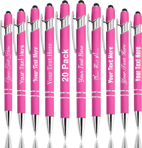 Miniatura 92 de Hasta 300 bolígrafos personalizados a granel con nombre personalizado con grabado gratis, puntas de lápiz capacitivo grabado, bolígrafo