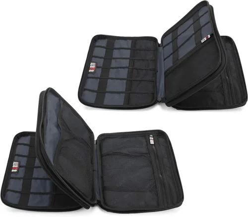 Miniatura 4 de Organizador de equipaje con doble capa para viajes BUBM, para llevar dispositivos y accesorios electrónicos., Azul, 2 capas M