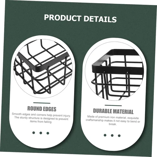 Miniatura 5 de Tofficu Cesta de almacenamiento de metal, 2 unidades, estante de almacenamiento montado en la ducha, almacenamiento y organización, organizador
