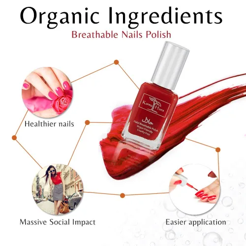 Miniatura 5 de Esmalte de uñas con certificado Halal de Karma - Verdaderamente transpirable, libre de crueldad animal y vegano - Esmalte de uñas permeable al