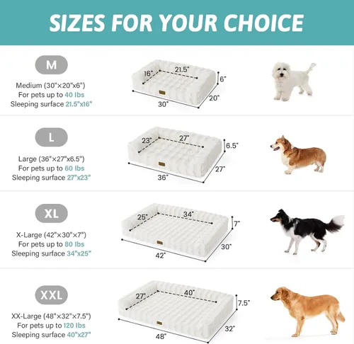 Miniatura 3 de COZY KISS Cama ortopédica de piel sintética de conejo para perro, cama grande para perro, sofá de espuma de apoyo para mascotas con funda de forro