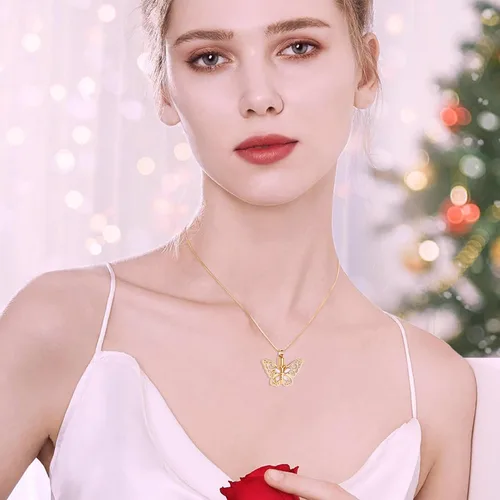 Miniatura 69 de Minicremation Joyas de cremación para cenizas – Collar conmemorativo de mariposa con colgante de urna para cenizas de seres queridos