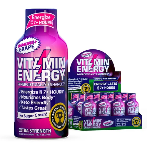 Miniatura 16 de Vitamin Energy Immune+ Extra Strength Energy Shot Army Orange 10 unidades, 260 mg de cafeína natural, vitaminas B, citicolina, té verde, apoyo