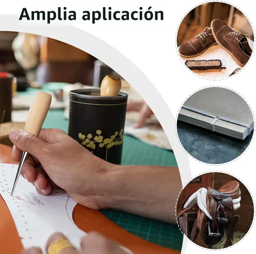 Miniatura 7 de Kit de costura de cuero MORFEN, kit de costura de cuero con punzón de costura, agujas, hilo encerado, kit de reparación de tapicería, herramientas