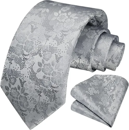 Miniatura 145 de Corbatas florales tejidas clásicas para hombre, corbata cuadrada de bolsillo, corbatas formales para hombres, boda con pañuelo