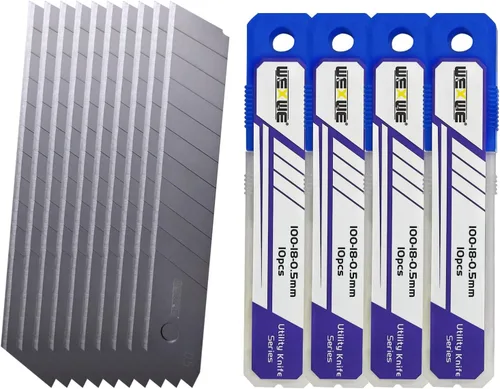 Cuchillas de repuesto de cuchillo utilitario de 0.709 in, cuchillas de acero SK4 a presión de 60 grados para cuchillos de corte retráctiles, hobby,