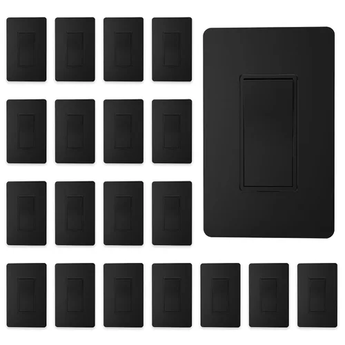 Miniatura 26 de ThunderWay - Interruptor de luz para decoración de 3 vías con placas de pared, 15 A 120/277 V, interruptores basculantes de pared Decora de tres