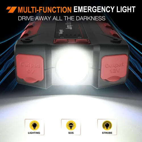 Miniatura 7 de Nilight Arrancador de Batería de Coche de 1000A para Motores de Gasolina de hasta 6.0L y Diésel de 4.0L de 12V Paquete Amplificador de Arranque