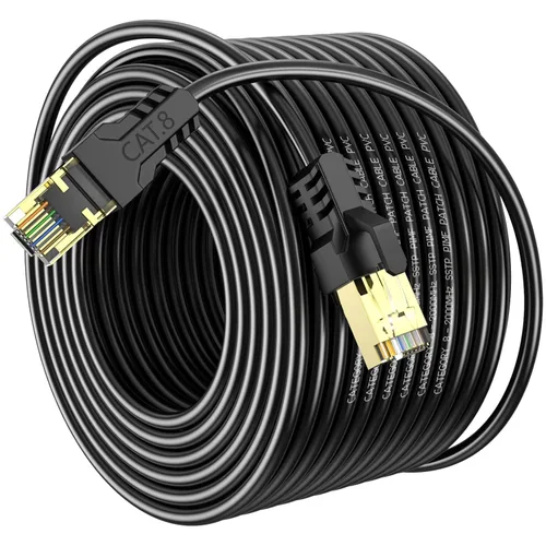 Miniatura 7 de Cable Ethernet Cat 8 de 3 pies, 6 pies, 10 pies, 20 pies, 40 pies, 50 pies, 100 pies, 150 pies, 40 pies, 40 Gbps, 2000 Mhz, 26 AWG, conector RJ45