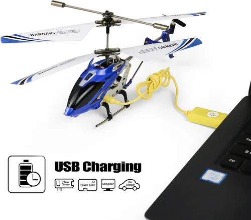 Miniatura 7 de Cheerwing S107/S107G Phantom 3.5 canales, minihelicóptero RC con giroscopio, Azul