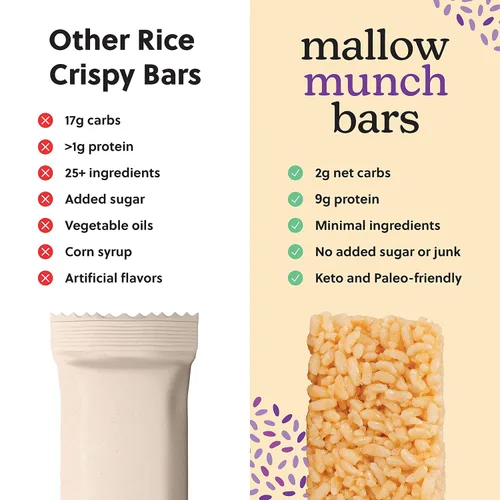Miniatura 3 de Perfect Keto Munch de malva sin gluten, barras de cereales, barra de desayuno, sin arroz, bajo en azúcar, bajo en carbohidratos, crujiente