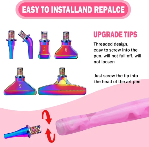 Miniatura 3 de Sttargxing Kit de 28 bolígrafos de pintura de diamante, 13 puntas de acero inoxidable con 12 arcilla, accesorios de pintura de diamante 5D, repuesto