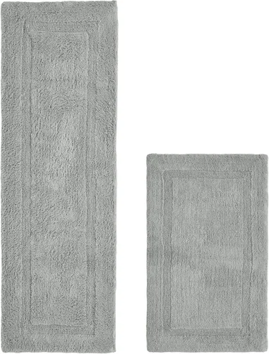 Miniatura 55 de Better Trends Alfombra de Inodoro en Forma de U Cubierta de Asiento de Inodoro de Lujo 100% Algodón Absorbente de Agua, Cubierta de Tapa Reversible