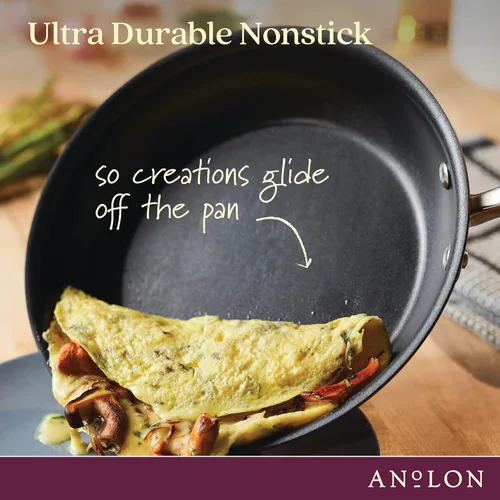 Miniatura 4 de Anolon Advanced - Sartén antiadherente anodizada dura, plancha y tostadora, 11 pulgadas, color gris