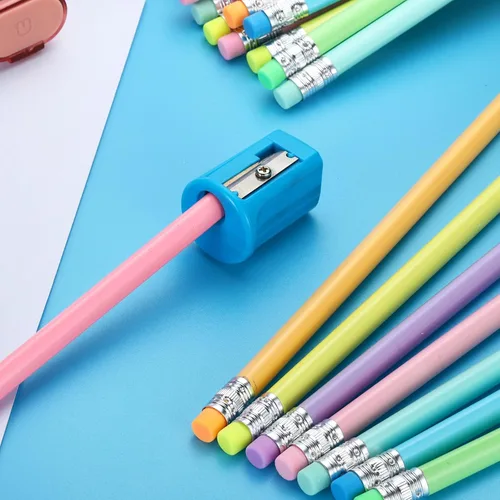 Miniatura 4 de PATIKIL Lápices redondos, paquete de 24 lápices de grafito HB con borrador, lápices de madera, bonitos lápices para aula, profesores, suministros