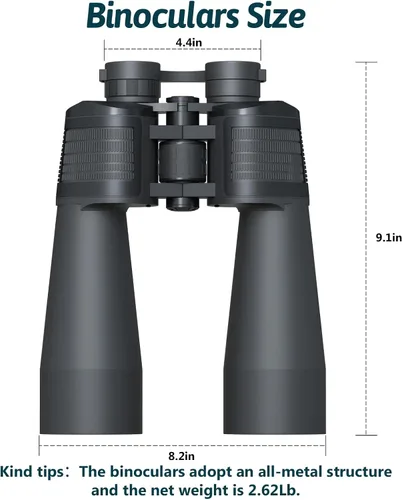 Miniatura 8 de Prismáticos HD de 20 x 60 para adultos de alta potencia con prisma BAK4 y lente FMC para visión clara con poca luz, binoculares de visión grande