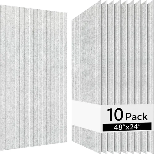 Miniatura 15 de Olanglab Paneles Acústicos de Pared Paquete de 10, 48 x 24 por cada panel acústico absorbente de sonido, paneles de sonido decorativos para estudio