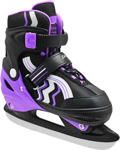 Patines de hielo ajustables para niños y niñas, cuchillas lisas, tela transpirable y forro cómodo, patines de hockey para edades de 3 a 12 años,