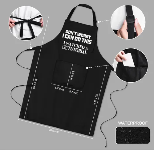 Miniatura 2 de Delantales para hombres, delantales divertidos para hombres, delantales de chef, delantales divertidos de cocinero, delantales divertidos