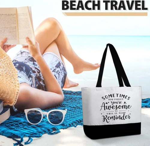 Miniatura 11 de Silkfly 32 piezas inspiradoras bolsa de lona con cremallera reutilizable motivacional bolsa de maquillaje conjunto para mujeres, amigas compañeras