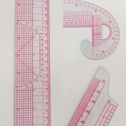 Miniatura 5 de HLZC Regla curva francesa para hacer patrones, juego de reglas de costura transparentes de 15 piezas para principiantes y diseñadores de sastres
