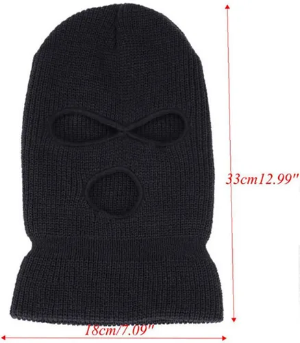 Miniatura 2 de Mascarilla pasamontañas de 3 agujeros para clima frío, máscara térmica de esquí invernal y ciclismo MK3 para hombres y mujeres, talla única , V-999