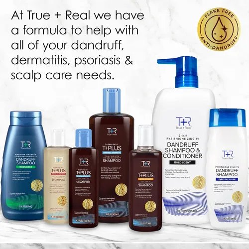 Miniatura 9 de True+Real Champú hidratante para la caspa con aloe y sulfuro de selenio 1%, 11fl oz