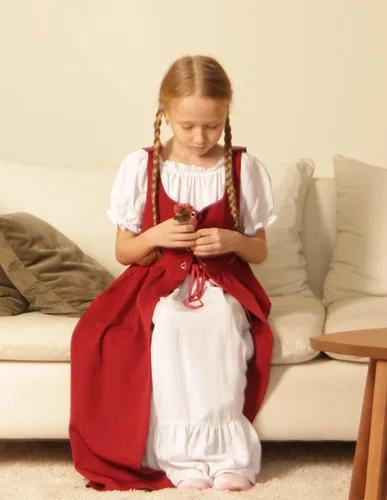 Miniatura 6 de Scarlet Darkness Vestido renacentista para niñas, disfraz de princesa medieval de dos piezas, 7-14 años