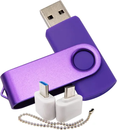 Miniatura 9 de Mini unidad flash USB de capacidad con 1 OTG (Micro USB) y 1 adaptador tipo C (USB-C) para teléfono móvil (naranja, 128 MB)