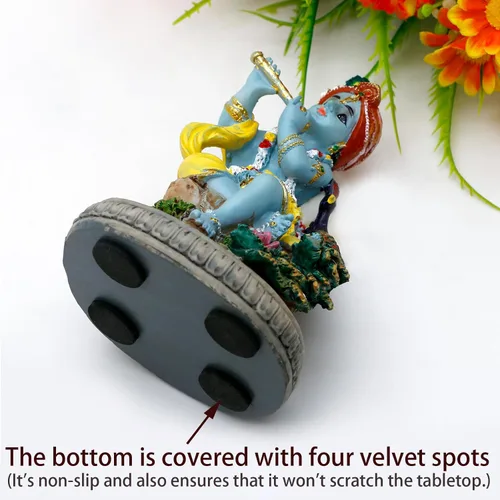 Miniatura 5 de Estatua hindú de Dios Señor Krishna – 4.3 pulgadas de alto, ídolo indio Krishna, escultura para oficina en casa, templo mandir, regalos Puja