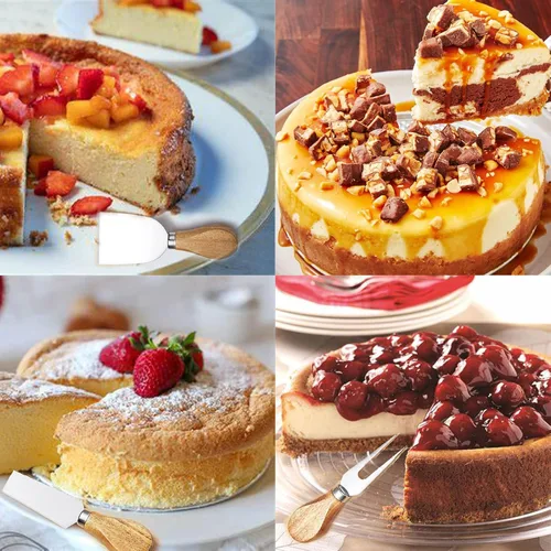Miniatura 4 de Juego de cuchillos de queso, colección de cuchillos de queso de acero inoxidable de 6 piezas con cortador de queso, tenedor de queso, cuchillo