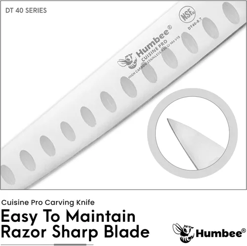 Miniatura 2 de Cuchillo rebanador de 8 pulgadas con borde Granton, negro, serie DT-40 negro / negro