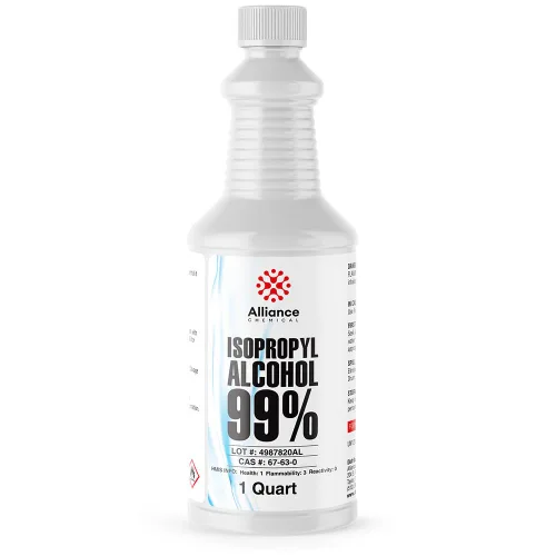 Alcohol isopropílico 99% - Botella de 1 cuarto de galón - Alcohol concentrado de alta pureza para una limpieza eficaz - Secado rápido, IPA de origen