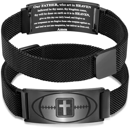 Miniatura 105 de Regalos de graduación, pulsera de fútbol, fútbol, baloncesto, béisbol, regalos de pulsera, pulseras de cruz de fe para hombres, bautismo, primera