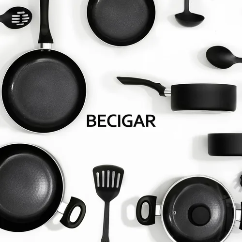 Miniatura 4 de BECIGAR Juego de 8 piezas de ollas y sartenes de cerámica negra, juego de sartenes de cocina, juego de ollas de cocina, juego de sartenes