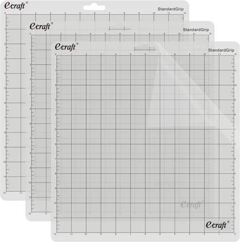 Miniatura 7 de Ecraft Juego de 5 alfombrillas de corte de 12 x 12 para Silhouette Cameo 5/4/3/2/1, agarre variado (agarre fuerte, agarre estándar, agarre ligero)