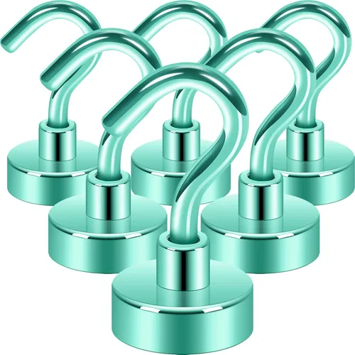 Miniatura 49 de Neosmuk Ganchos magnéticos extrafuertes con resistencia de más de 27 lbs, con imanes de tierras raras resistentes para refrigerador, crucero, Bronce
