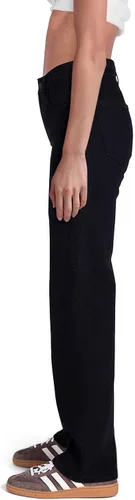 Miniatura 2 de Pantalones clásicos de mezclilla de tiro medio y corte recto para mujer Negro
