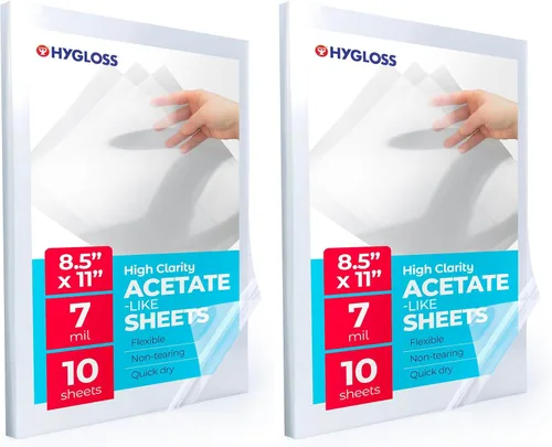 Miniatura 16 de Hygloss Hojas de papel de acetato de 8.5" x 11" - 7 mil hojas de acetato transparentes para proyectos de manualidades, hojas de plantilla