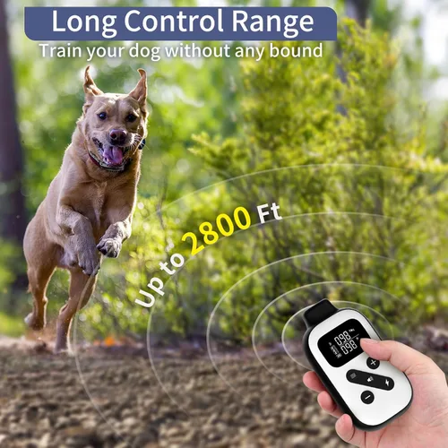 Miniatura 8 de PetJoy 3 Collar de Choque para Perros Grandes, Collar Automático Antiladridos con Control Remoto, Combo de Collar Antiladridos y de Entrenamiento