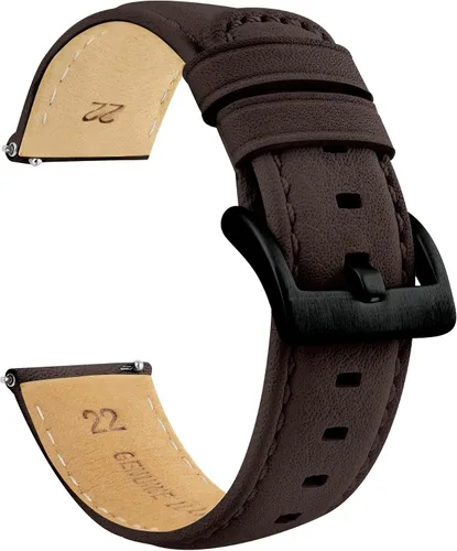 BARTON - Correas de reloj de cuero resistentes al agua, liberación rápida, elige el color y el tamaño de la correa, correas de reloj de 0.709 in,