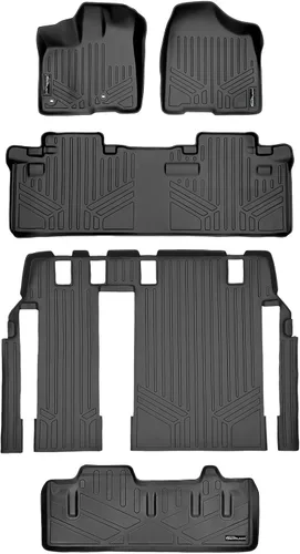 Miniatura 44 de SMARTLINER Alfombrilla de suelo para maletero de carga para todo tipo de clima, detrás de la segunda fila para Toyota Sienna 2011-2012